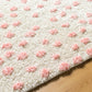 NYISHA Shaggy Polka Dot Rug I Living Room, Bedroom I Modern Boho Rug, Soft Fluffy Rug, Plush Pile, Large Thick Rug I Beige, Pink