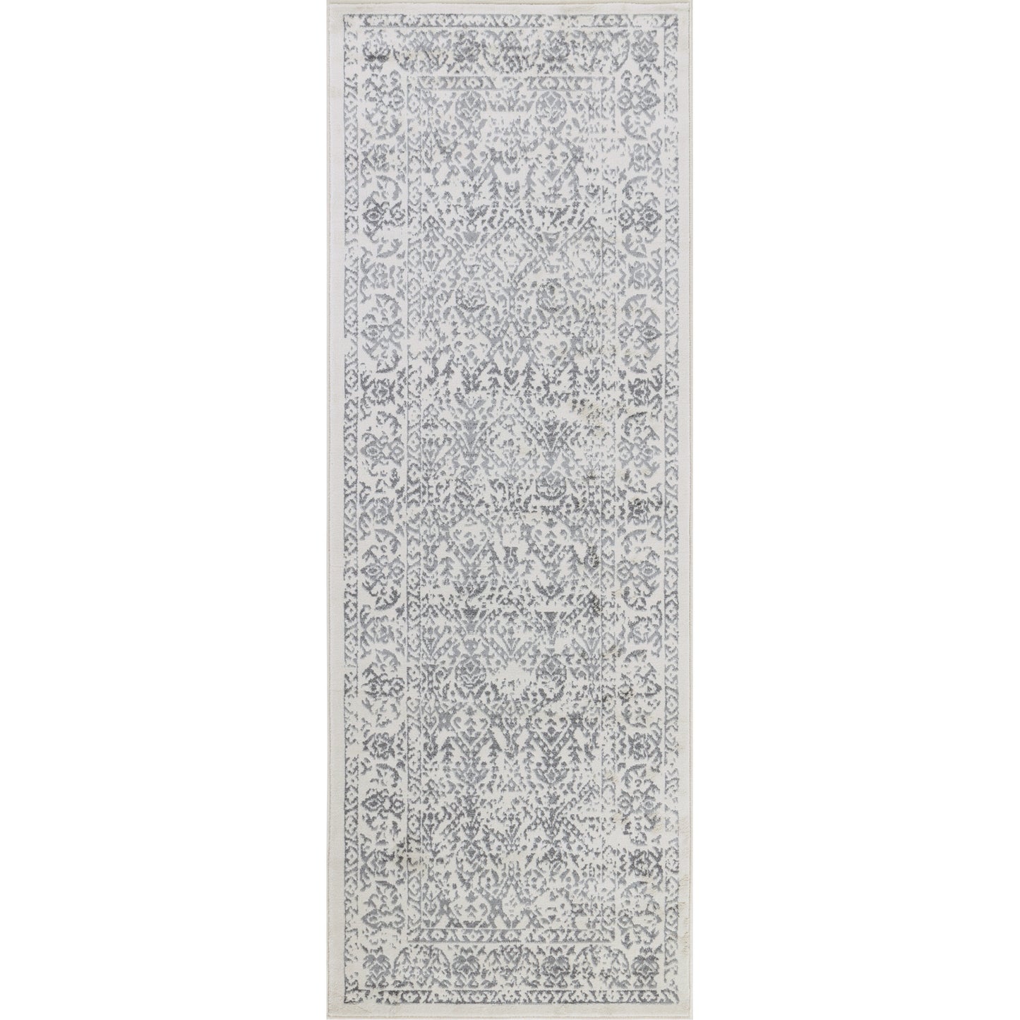 BEAUVAIS Vintage Rug I Living Room, Bedroom, Hallway I Traditional Oriental Boho Rug, Soft Area Rug, Short Pile, Easy Care I White, Grey