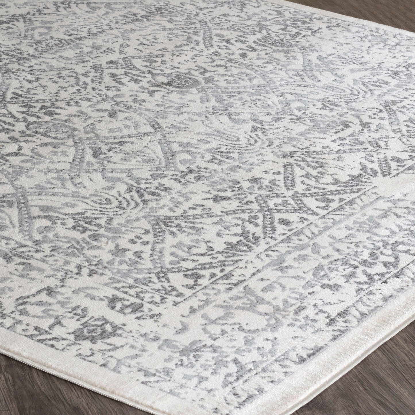 BEAUVAIS Vintage Rug I Living Room, Bedroom, Hallway I Traditional Oriental Boho Rug, Soft Area Rug, Short Pile, Easy Care I White, Grey