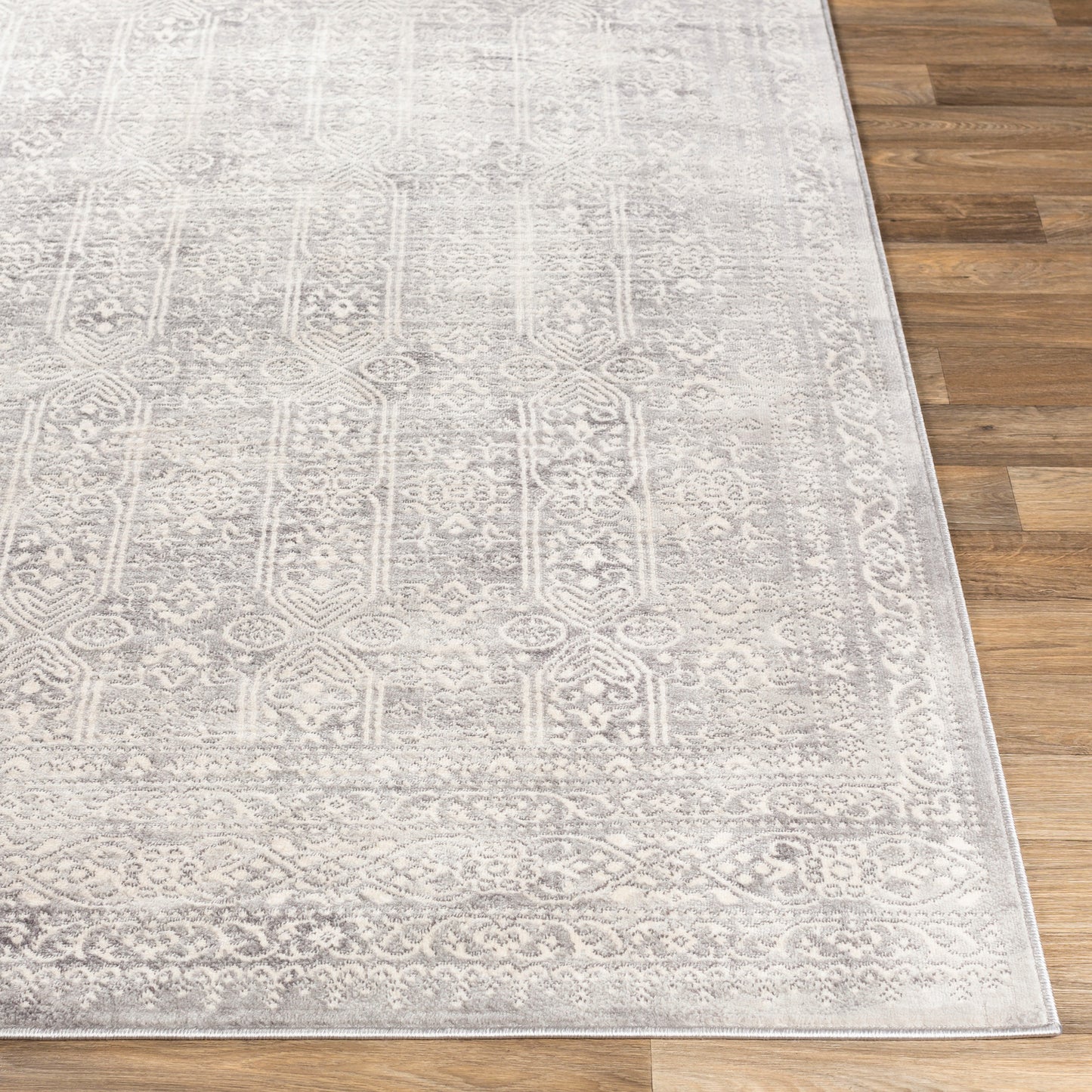 HYERES Vintage Traditional Oriental Boho Grey Ivory Rug