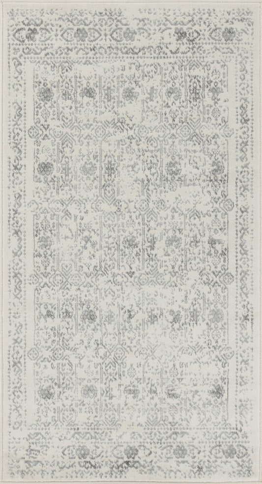 HYERES Vintage Traditional Oriental Boho Grey Area Rug