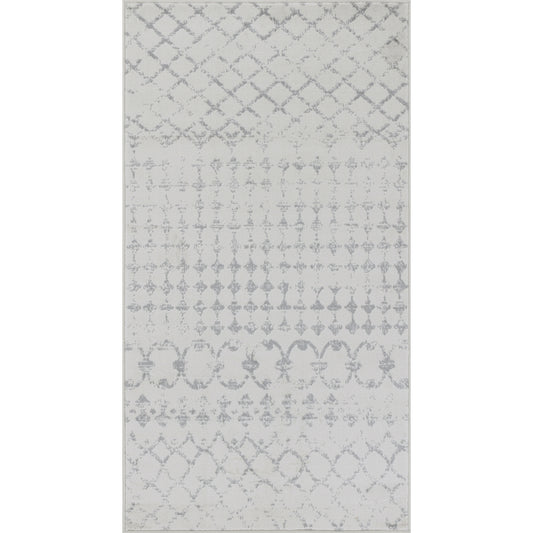 RUINEN Berber Rug I Living Room, Bedroom, Hallway I Modern Boho Area Rug, Soft Luxurious Etnic Rug, Short Pile, Easy Care I White, Grey