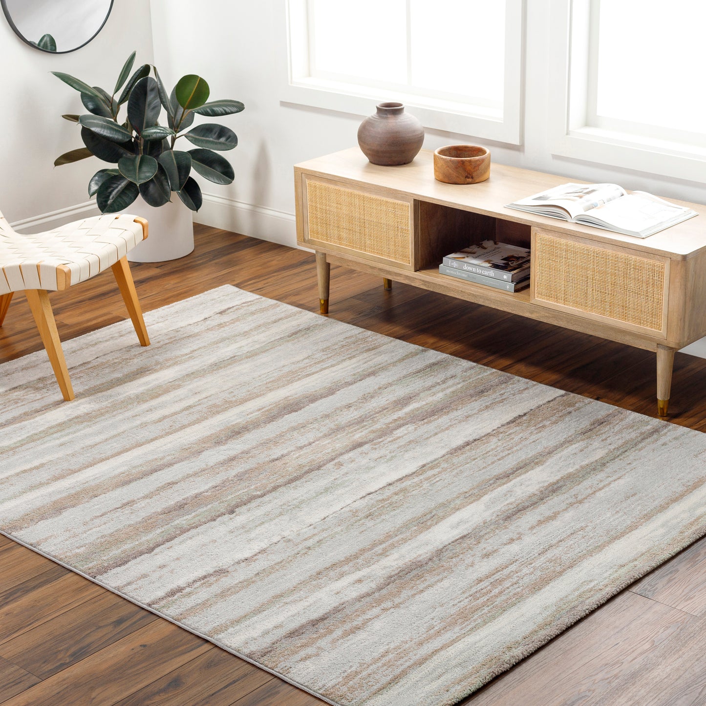 ERMERVEEN Scandi Rug I Living Room, Bedroom, Hallway I Modern Durable Boho Area Rug, Soft Luxurious Rug, Short Pile I Brown, Grey