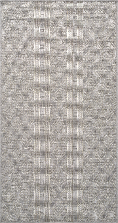 CHRISTOPHR In- & Outdoor Rug I Balcony, Terrace, Kitchen, Garden, Patio I Modern Boho Rug, UV Weather Stain Resistant I Grey, Ivory