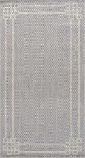 DAVINIA In- & Outdoor Rug I Balcony, Terrace, Kitchen, Garden, Patio I Modern, Boho Rug, UV Weather Stain Resistant I Grey, Ivory