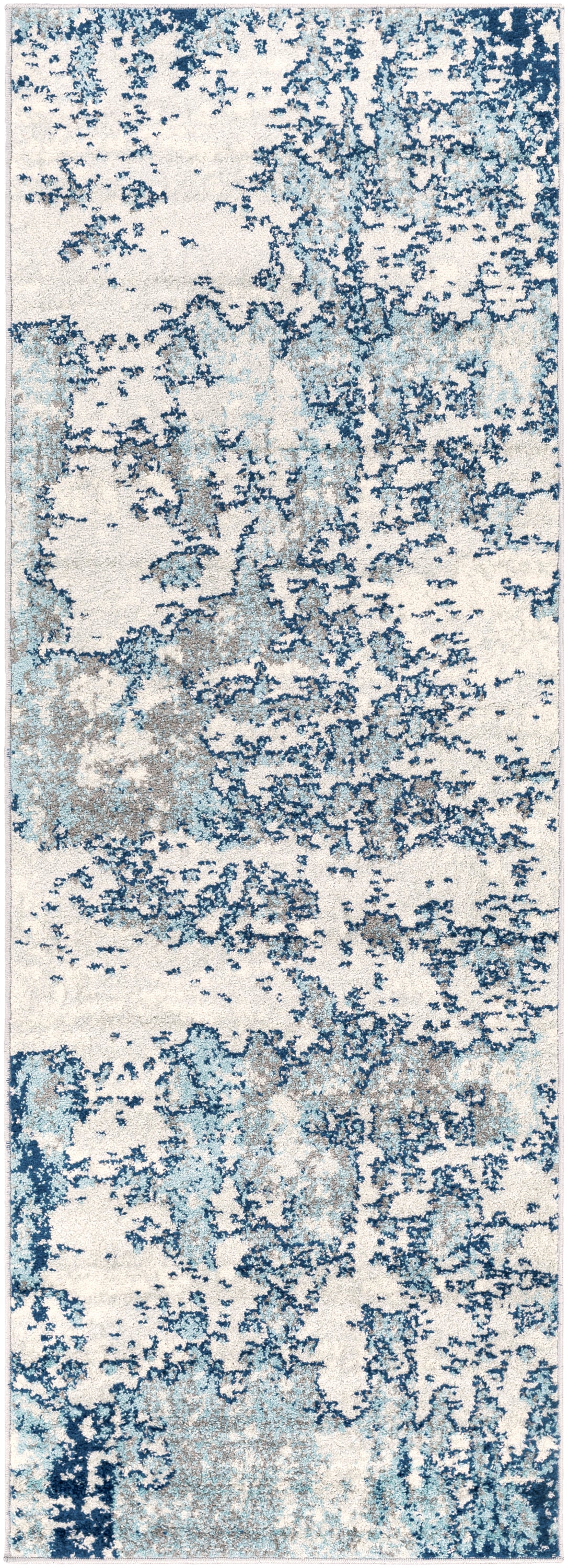 LEAH Abstract Rug I Living Room, Bedroom, Hallway I Modern Marble Rug, Soft Luxurious Area Rug, Short Pile I Blue, Grey, White