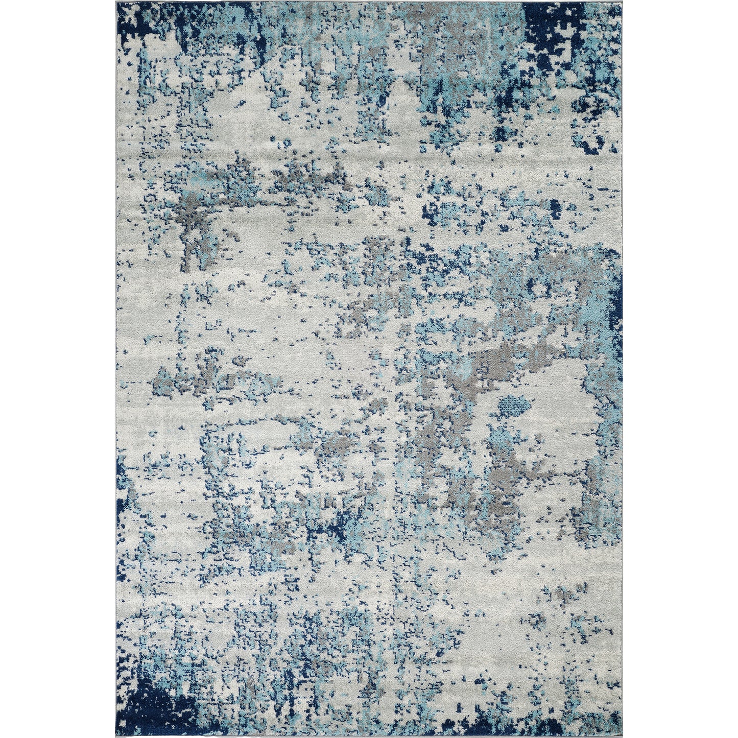 LEAH Abstract Rug I Living Room, Bedroom, Hallway I Modern Marble Rug, Soft Luxurious Area Rug, Short Pile I Blue, Grey, White