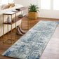 LEAH Abstract Rug I Living Room, Bedroom, Hallway I Modern Marble Rug, Soft Luxurious Area Rug, Short Pile I Blue, Grey, White