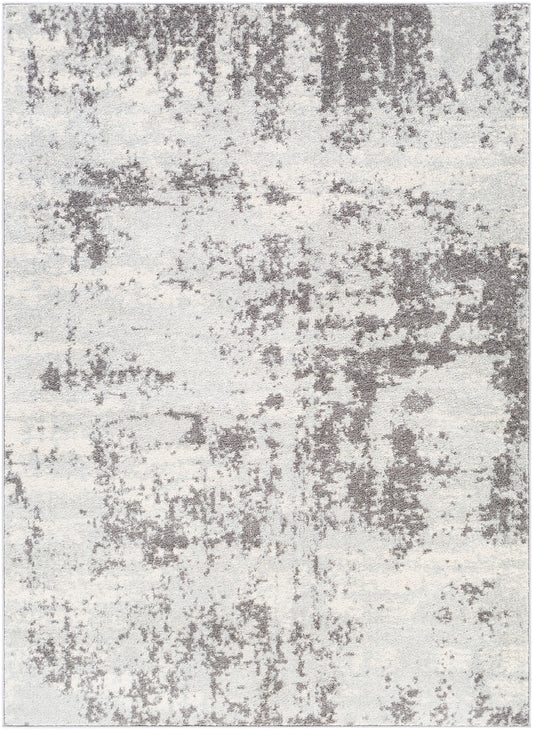 LEAH Abstract Rug I Living Room, Bedroom, Dining Room, Office I Modern Marble Rug, Soft Luxurious Area Rug, Short Pile I Grey, White