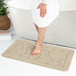 MALAK 2-Piece Machine Washable Non-Slip Light Beige Bathroom Rug Set