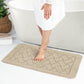 TIGRAN 2-Piece Machine Washable Non-Slip Light Beige Bathroom Rug Set