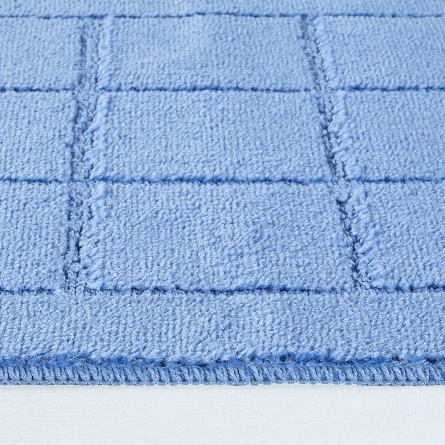 ALENE 2 Piece Bathroom Rug Set I Machine Washable Wet Room Rugs, Absorbent, Non Slip, Toilet Pedestal Mat, High Pile I Blue