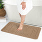 ASLEY 2 Piece Bathroom Rug Set I Machine Washable Wet Room Rugs, Absorbent, Non Slip, Toilet Pedestal Mat, High Pile I Brown