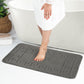 ASLEY 2 Piece Bathroom Rug Set I Machine Washable Wet Room Rugs, Absorbent, Non Slip, Toilet Pedestal Mat, High Pile I Dark Grey