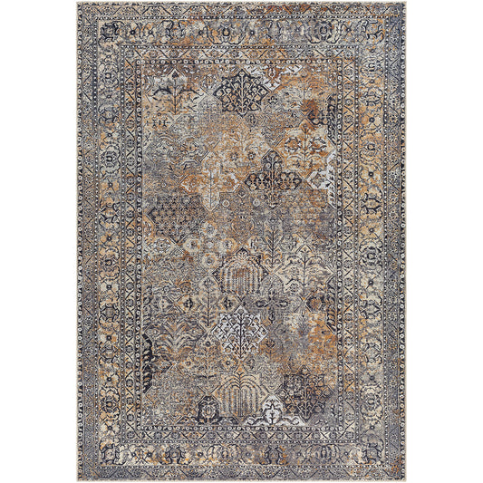 WILLEY Machine Washable Modern Boho Chacoal Area Rug