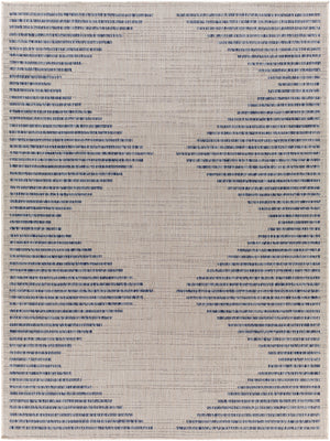 KLEMME In- & Outdoor Rug I Balcony, Terrace, Kitchen, Garden, Patio, Veranda I Modern Boho Rug, UV Weather Stain Resistant I Blue, Ivory