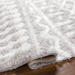 CARTER Shaggy Rug I Living Room, Bedroom I Modern Boho Area Rug, Soft Fluffy Rug, Plush Pile, Large Thick Rug, Easy Care I White, Grey