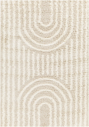 BLANCHARD Shaggy Rug I Living Room, Bedroom I Modern Boho Rug, Soft Fluffy Rug, Plush Pile, Large Thick Rug, Easy Care I White, Beige