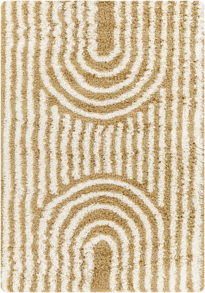 BLANCHARD Shaggy Rug I Living Room, Bedroom I Modern Boho Rug, Soft Fluffy Rug, Plush Pile, Large Thick Rug, Easy Care I White, Ochre