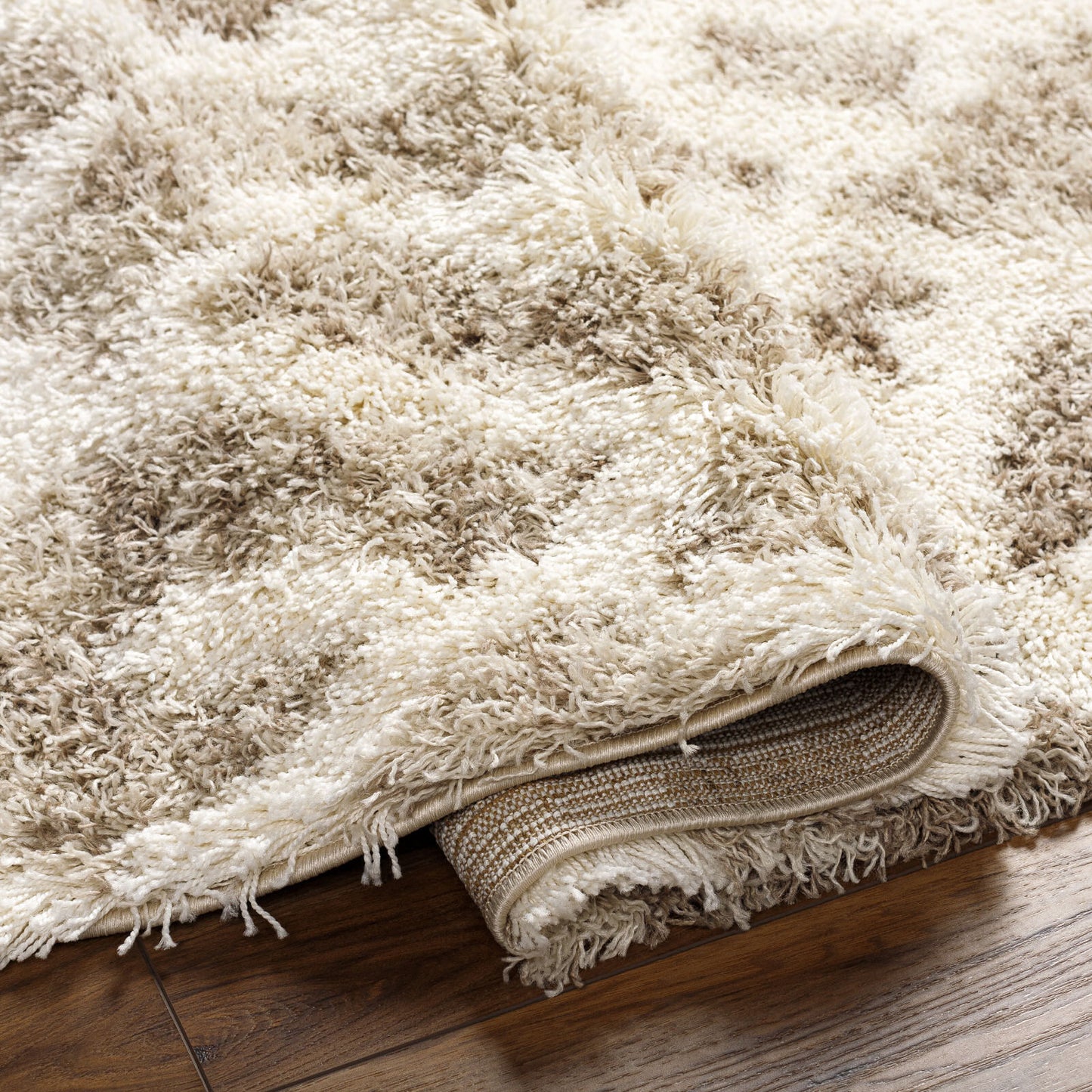 BOARDMAN Shaggy Modern Boho Soft Fluffy Thick Plush Pile Beige Area Rug