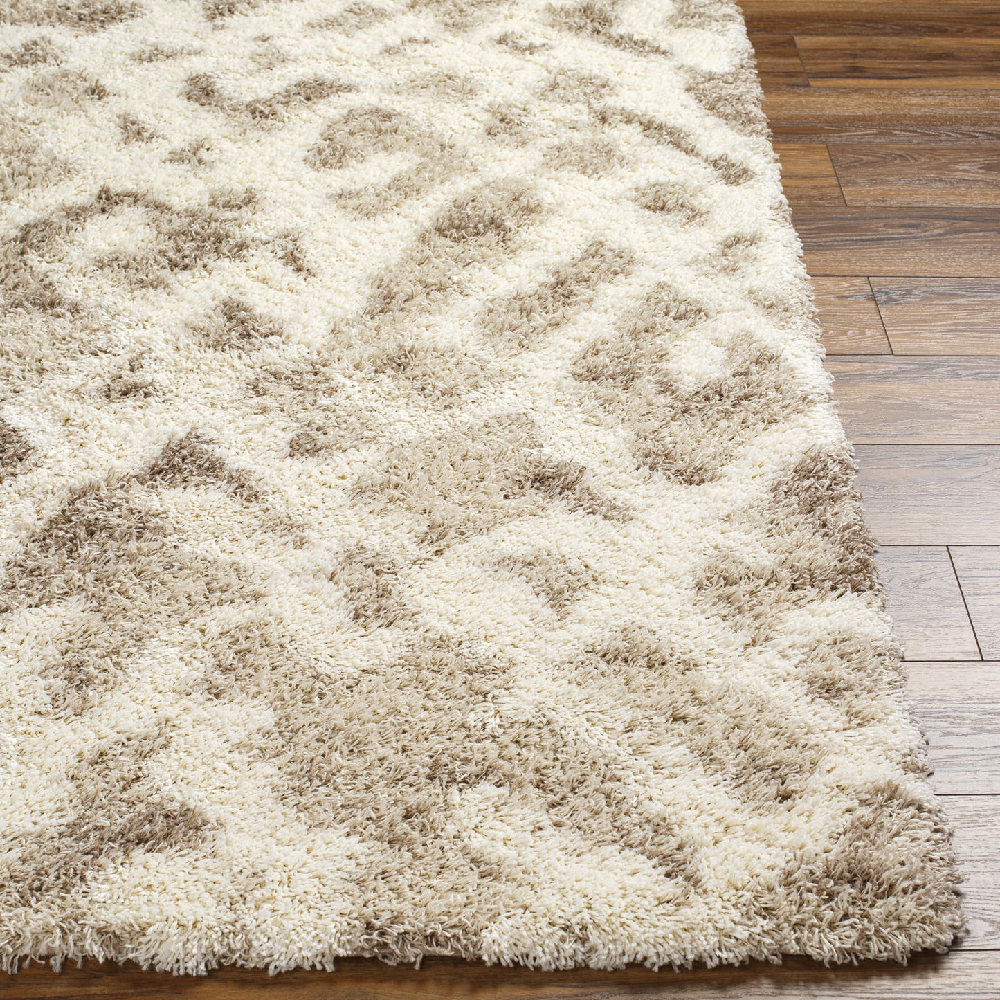 BOARDMAN Shaggy Modern Boho Soft Fluffy Thick Plush Pile Beige Area Rug