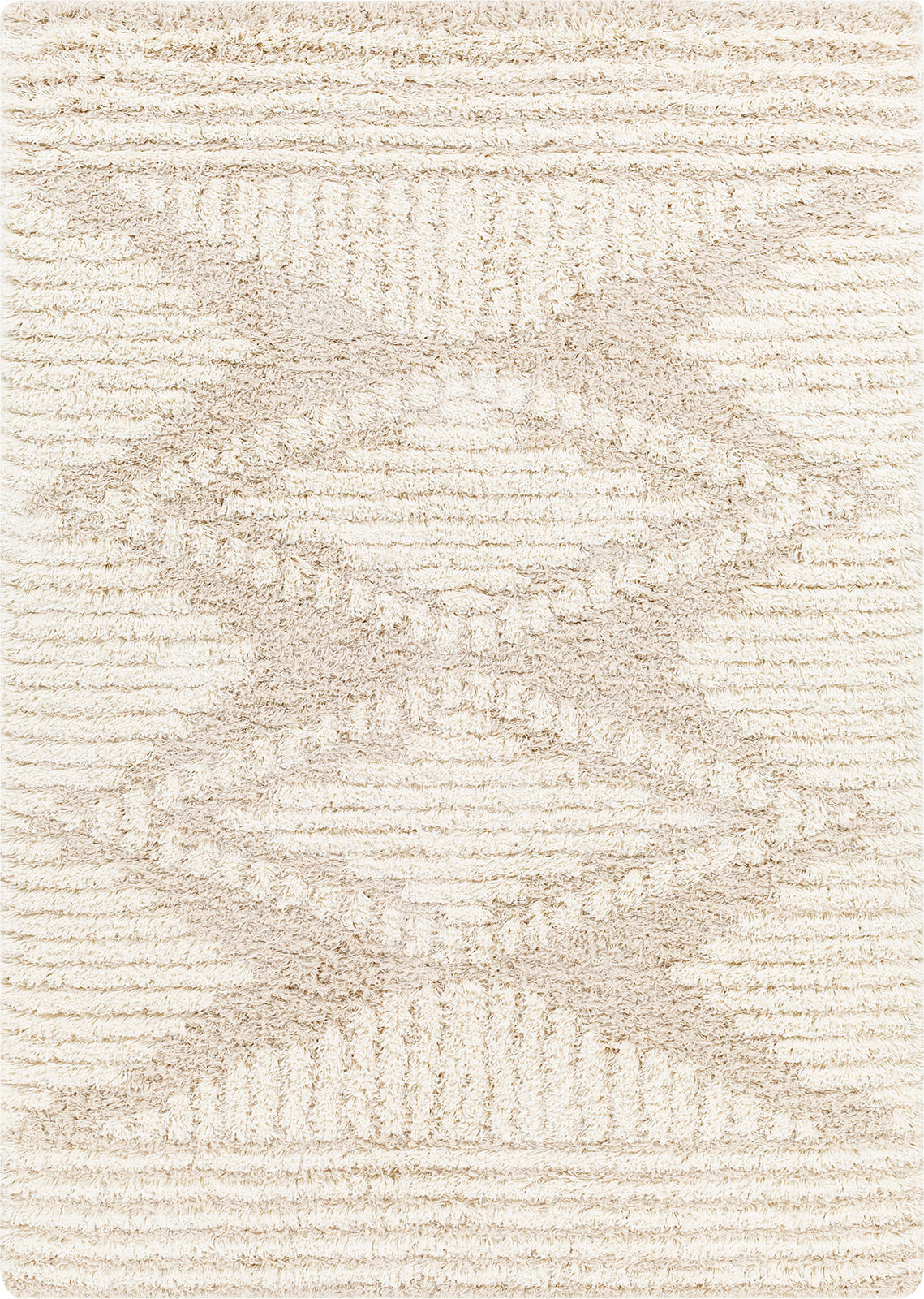 BONAPARTE Shaggy Modern Boho Soft Fluffy Thick Plush Pile Light Beige Area Rug