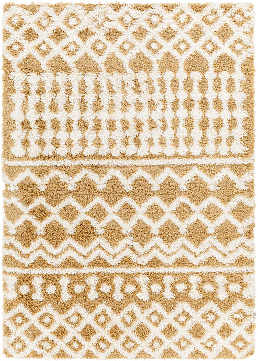 CARTER Shaggy Rug I Living Room, Bedroom I Modern Boho Area Rug, Soft Fluffy Rug, Plush Pile, Large Thick Rug, Easy Care I Yellow, Ivory