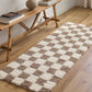 BONDURANT Shaggy Modern Boho Soft Fluffy Thick Plush Pile Brown Checkered Area Rug