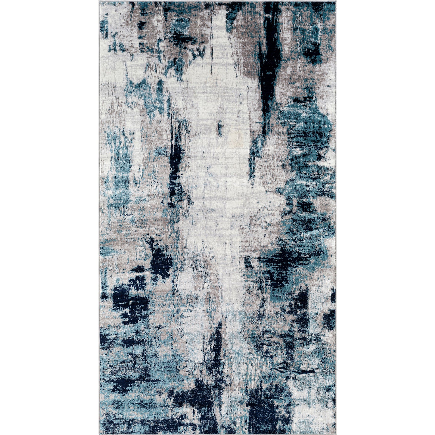 DOLE Abstract Modern Marble Aqua Navy Area Rug