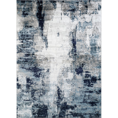 DOLE Abstract Modern Marble Aqua Navy Area Rug