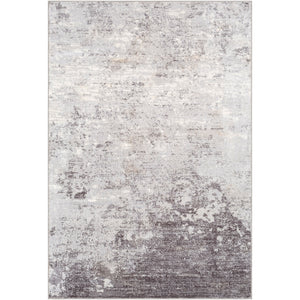 LE ROBERT Abstract Modern Marble Silver Gray Area Rug