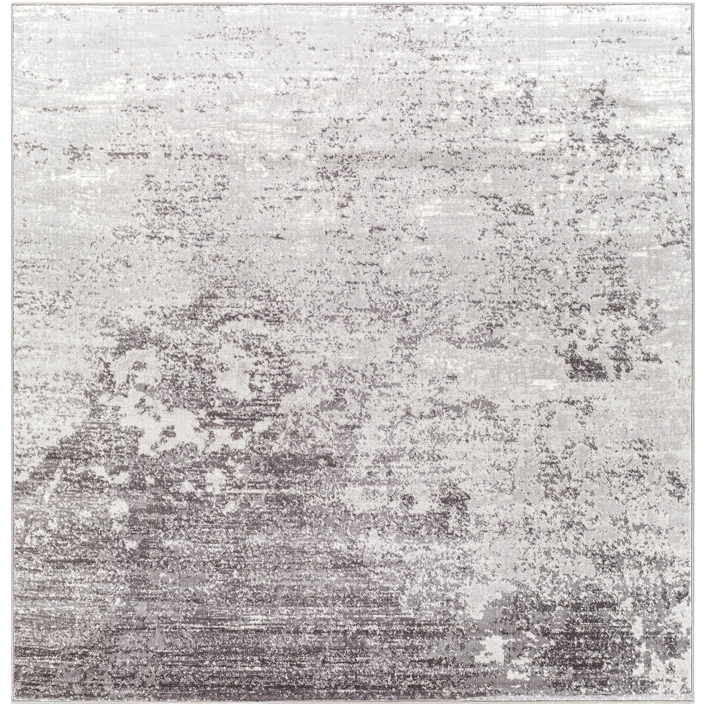 LE ROBERT Abstract Modern Marble Silver Gray Area Rug