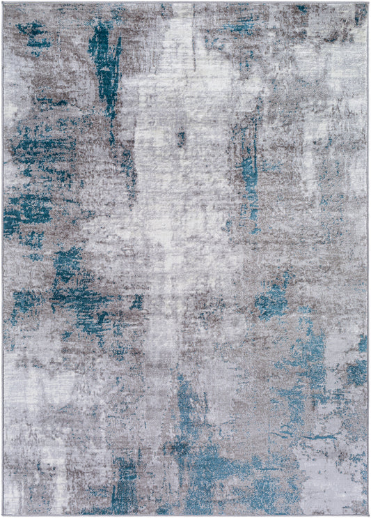 DOLE Abstract Rug I Living Room, Bedroom, Dining I Modern Marble Rug, Soft Luxurious Area Rug, Short Pile, Easy Care I Grey, Blue