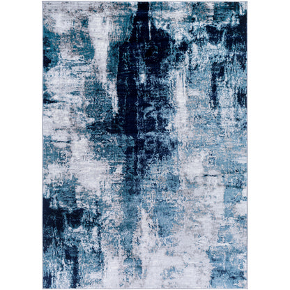 DOLE Abstract Modern Marble Dark Teal Area Rug